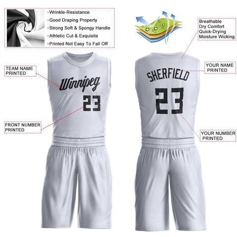 Custom White Black Classic Sets Basketball Jersey