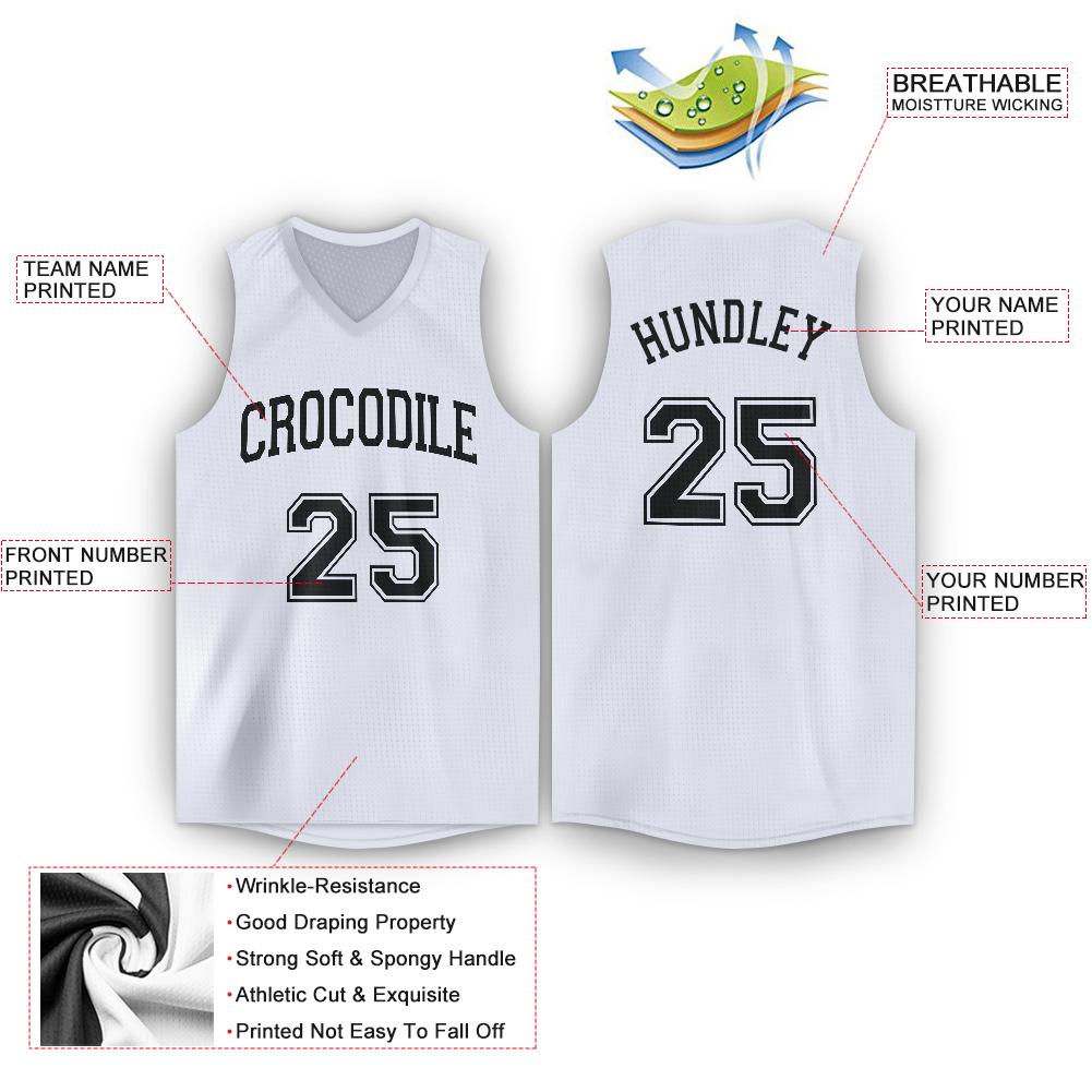 Débardeur classique blanc et noir personnalisé, maillot de basket-ball