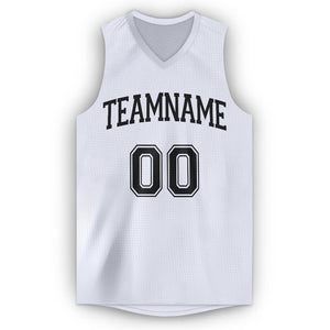 Custom White Black Classic Tops Tank Top Basketball Jersey