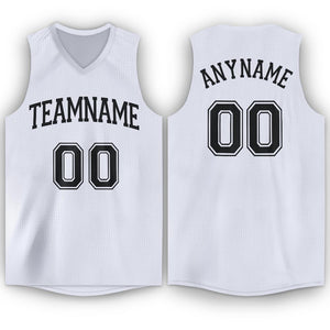 Custom White Black Classic Tops Tank Top Basketball Jersey