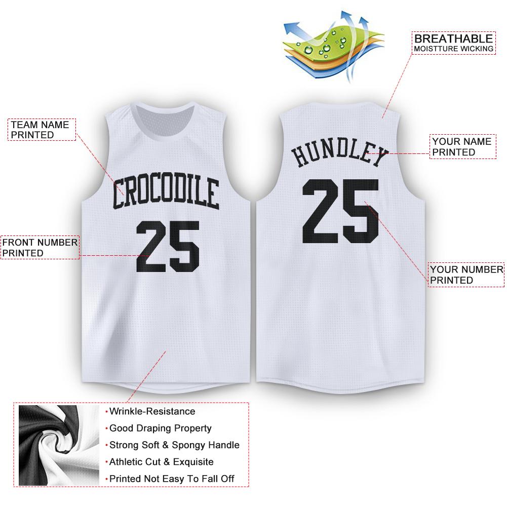 Débardeur classique blanc et noir personnalisé, maillot de basket-ball