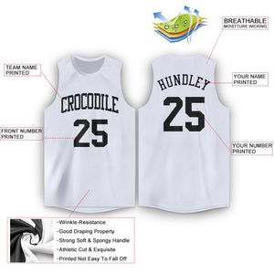 Débardeur classique blanc et noir personnalisé, maillot de basket-ball