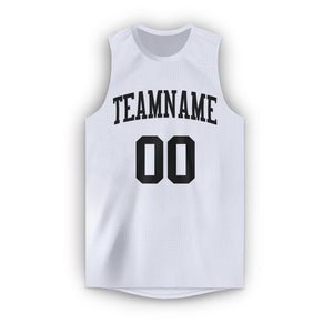 Débardeur classique blanc et noir personnalisé, maillot de basket-ball