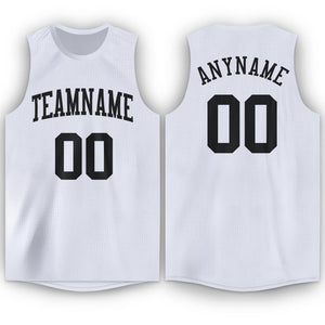 Débardeur classique blanc et noir personnalisé, maillot de basket-ball