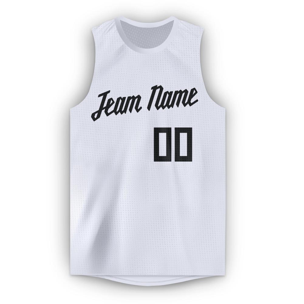 Custom White Black Classic Tops Tank Top Basketball Jersey