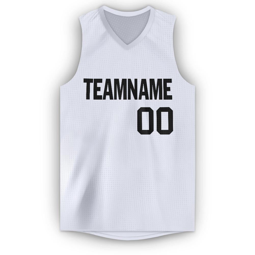 Custom White Black Classic Tops Sport Game Basketball Jersey