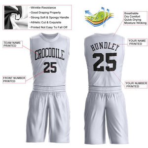 Custom White Black Classic Sets Basketball Jersey