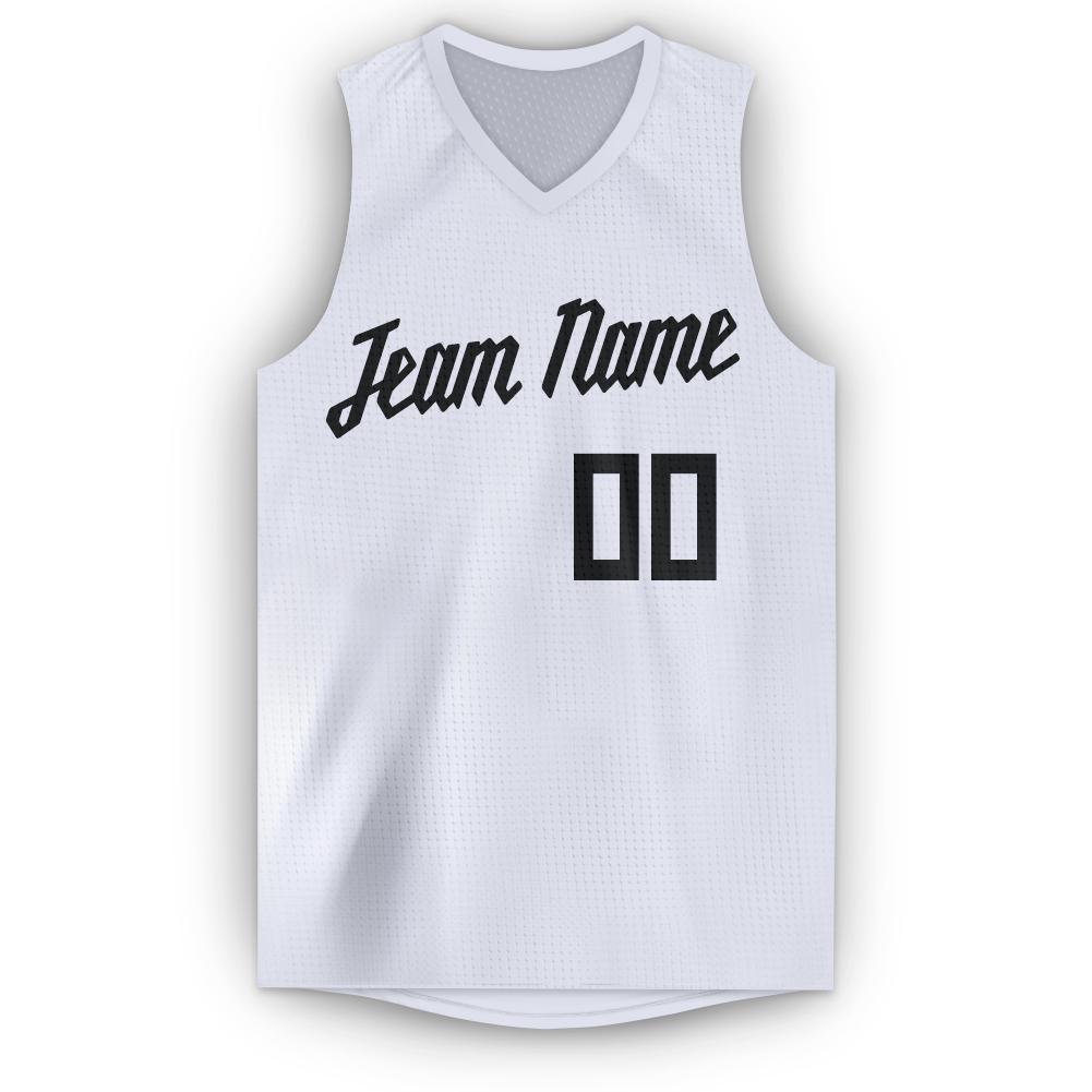 Custom White Black Classic Tops Sport Game Basketball Jersey