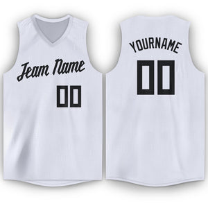 Custom White Black Classic Tops Sport Game Basketball Jersey